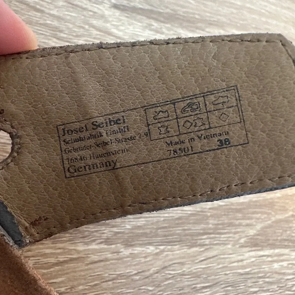 Josef‎ Seibel Tonga 82 Sandals Camel Footwear Women Leather Open Toe US 7-7.5